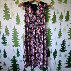 Monteau Junior Navy Floral Lace Dress